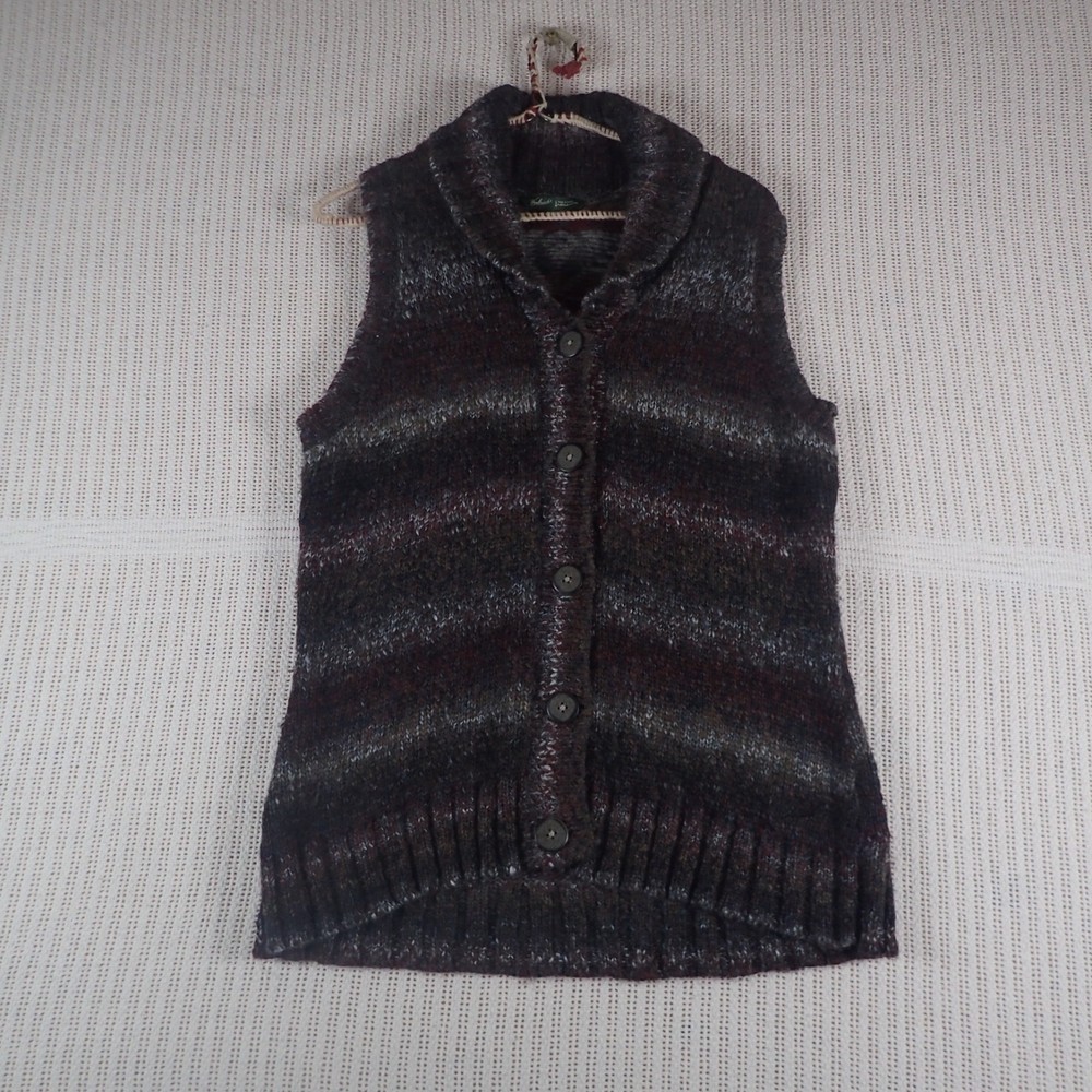 Woolrich Womans Kendall Creek Slate Knit Button Up Sweater Vest Size: Large